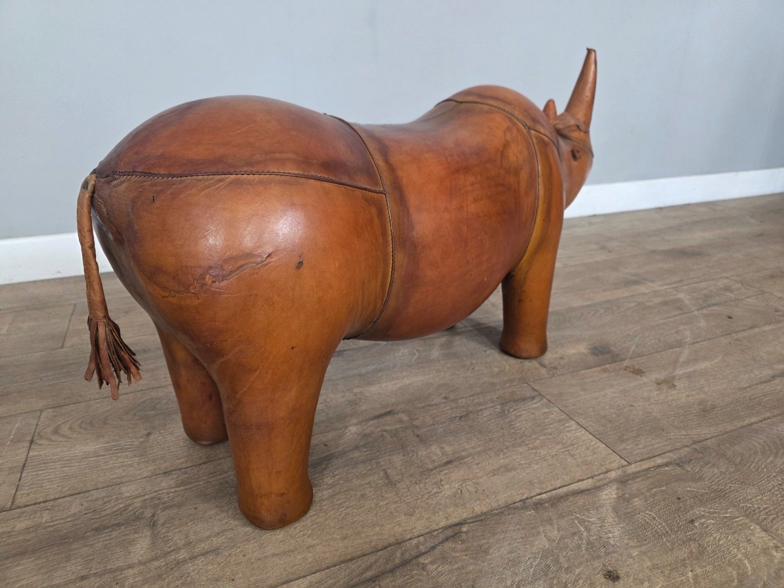 Large Leather Dimitri Omersa For Liberty London Rhino Footstool photo vinterior