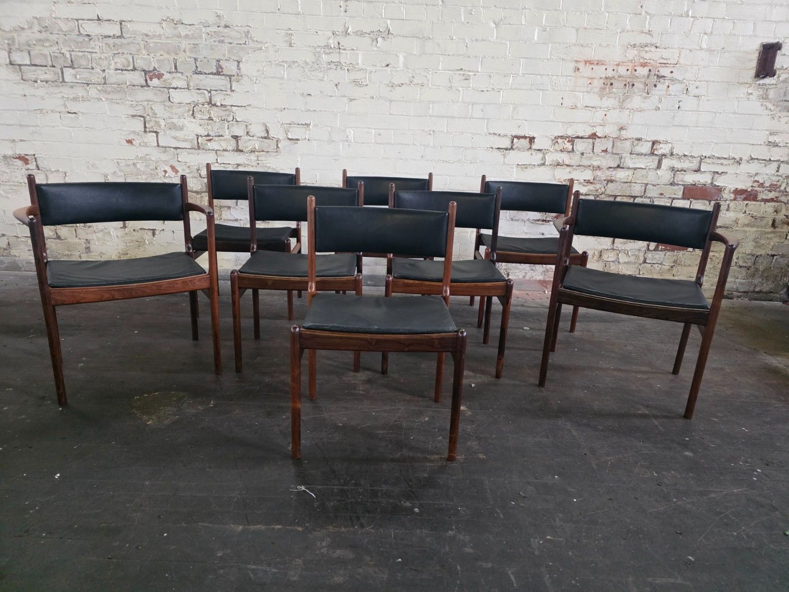 Set Of 8 Danish Dining Chairs By Kai Lyngfeldt Larsen photo furniture