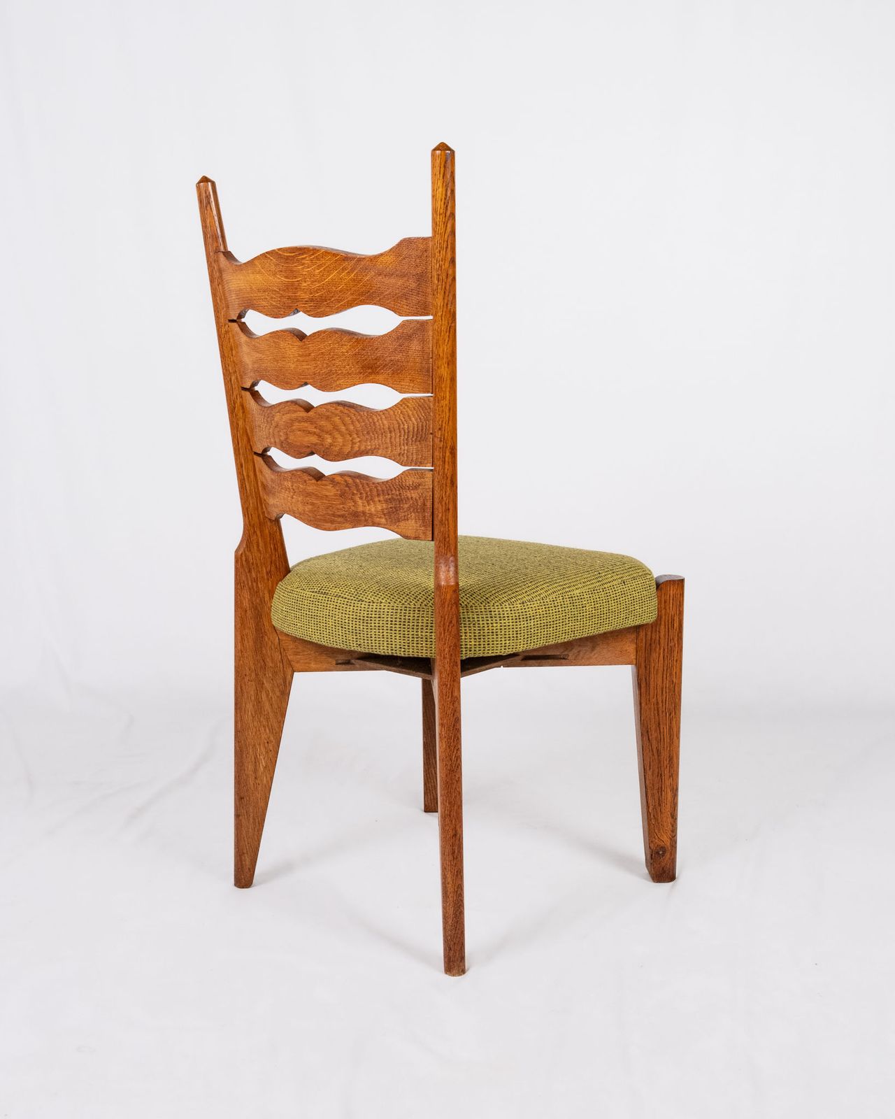 2600.0 Pair Of Oak And Wool Chairs By Guillerme And Chambron, For Votre Maison, France, 1950s photo