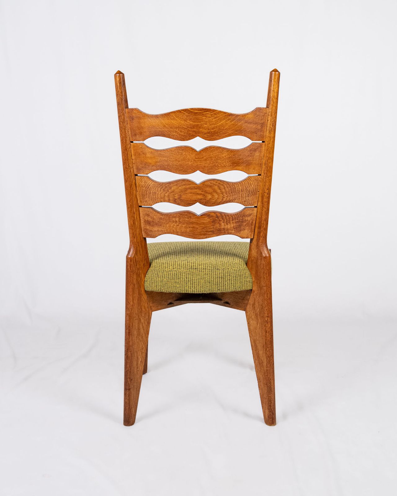photo vinterior Pair Of Oak And Wool Chairs By Guillerme And Chambron, For Votre Maison, France, 1950s