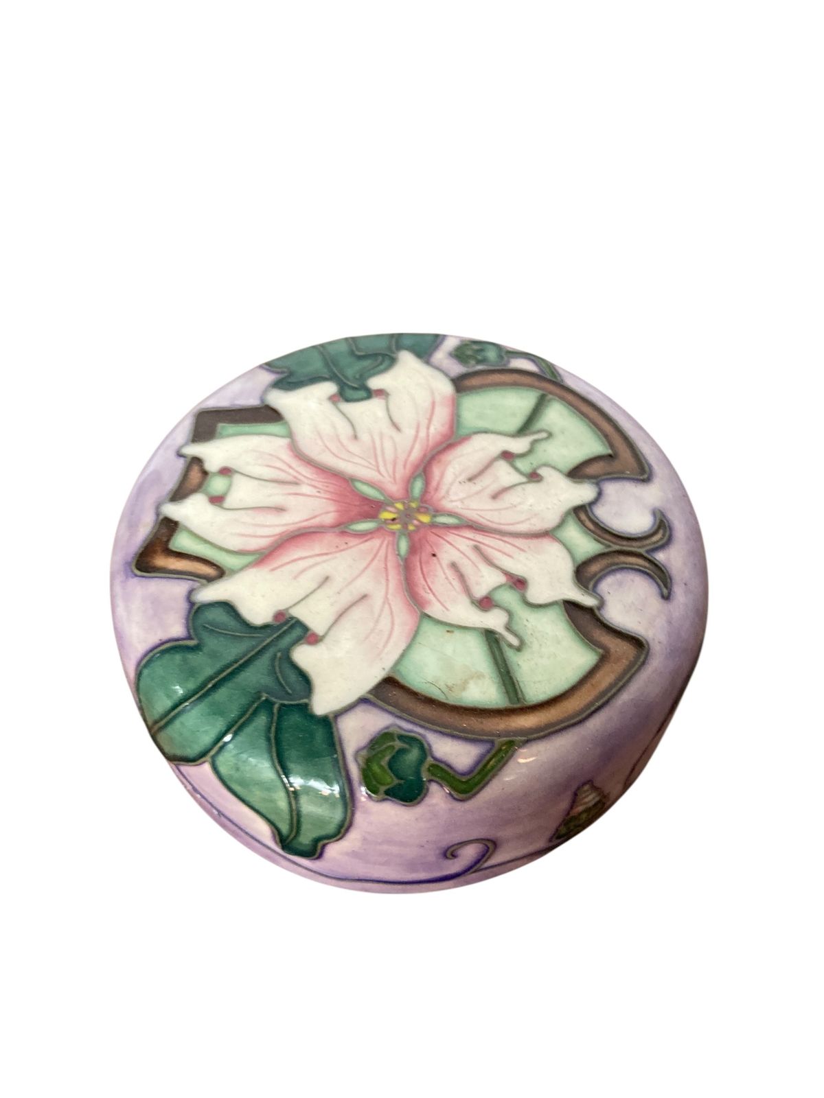 A Moorcroft "Blakeney Mallow" Ginger Jar, Art Nouveau Style Pottery. photo for sale