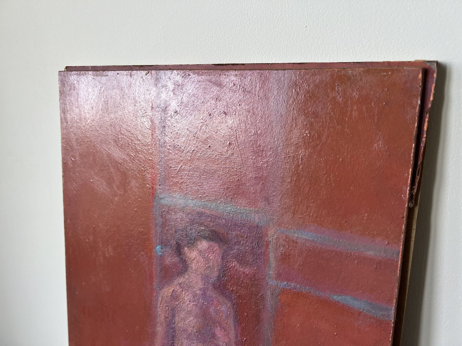 photo furniture Nude Figure. Oil Painting On Board. Mid 20th Century, Signed And Dated 1974
