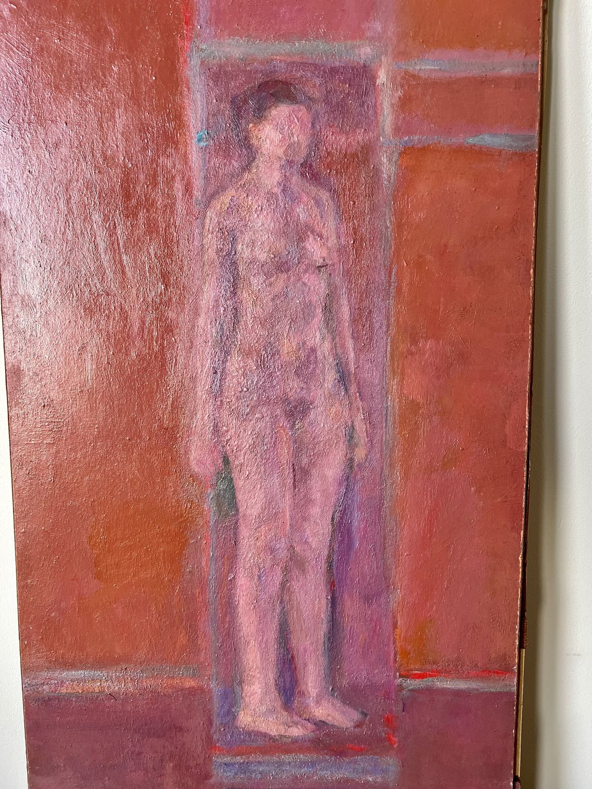 Art Nude Figure. Oil Painting On Board. Mid 20th Century, Signed And Dated 1974 photo