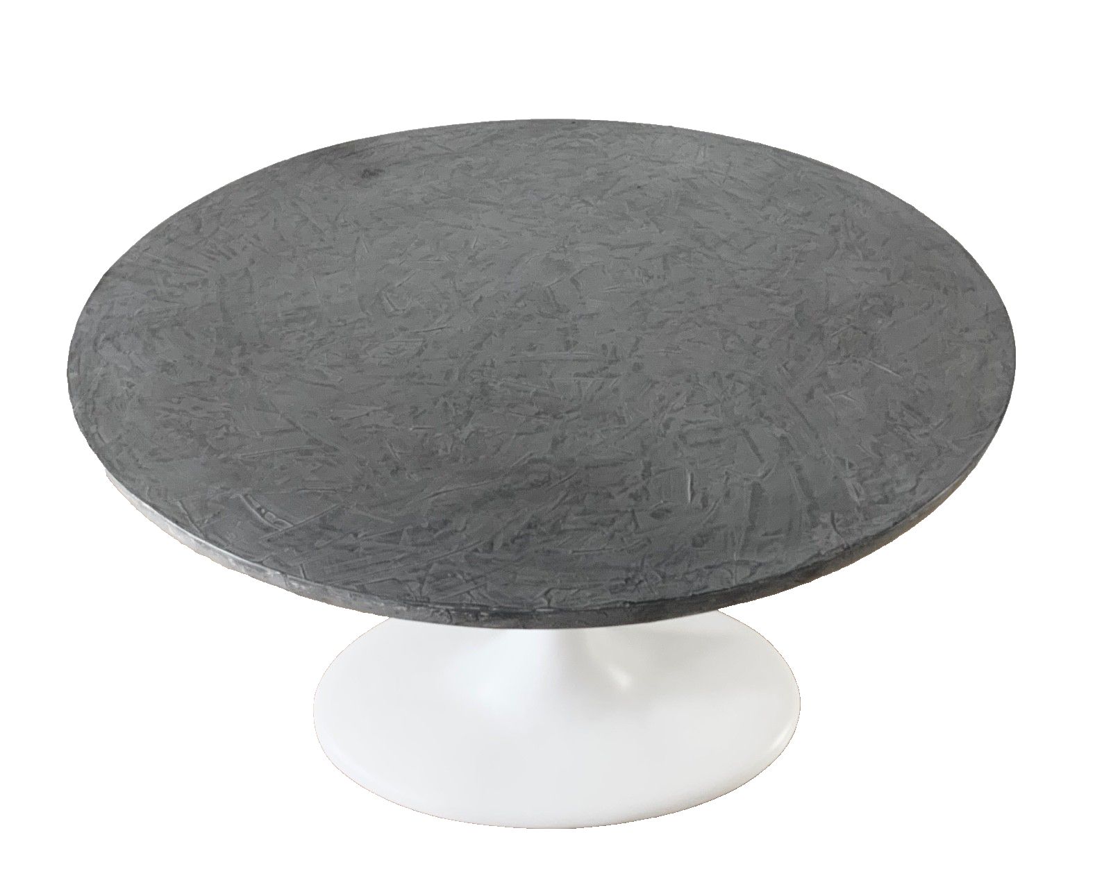 Tulip Pedestal Dining Table With Round Grey Concrete Table  Top D101 Cm X H74 Cm photo buy