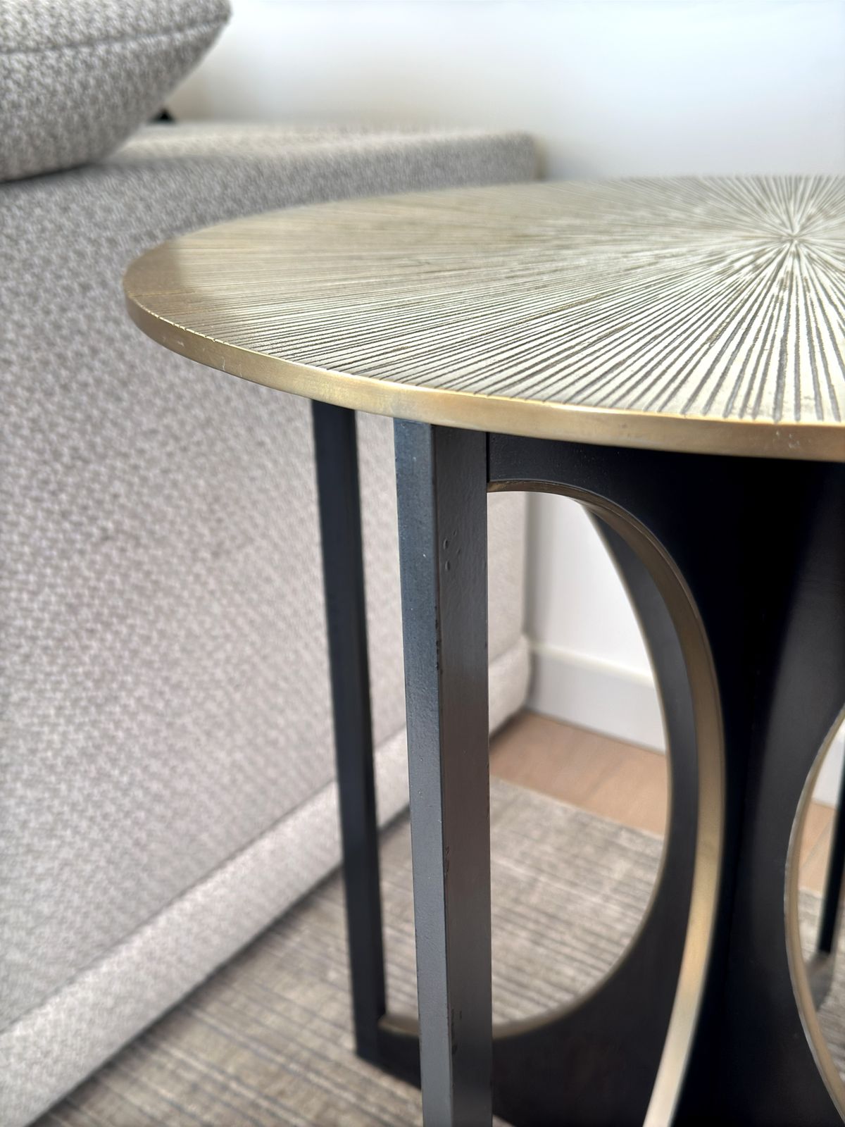 Catalina Bronze And Milled Steel Side Table By Tuell & Reynolds, 2016 photo vinterior