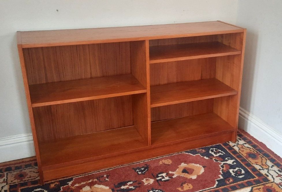 Vintage Beaver Tapley Style Teak Veneer Mid Century Open Bookcase Adjustable photo furniture