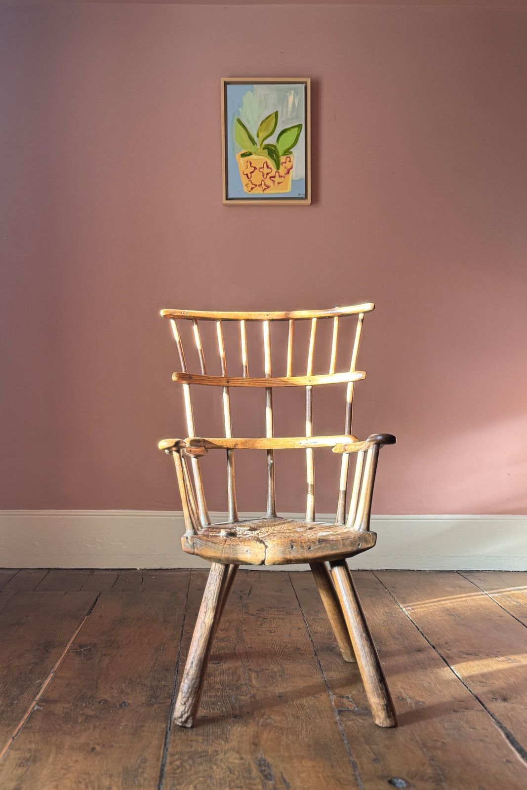 A Rare 18th Century Triple Comb Back Stick Chair photo furniture
