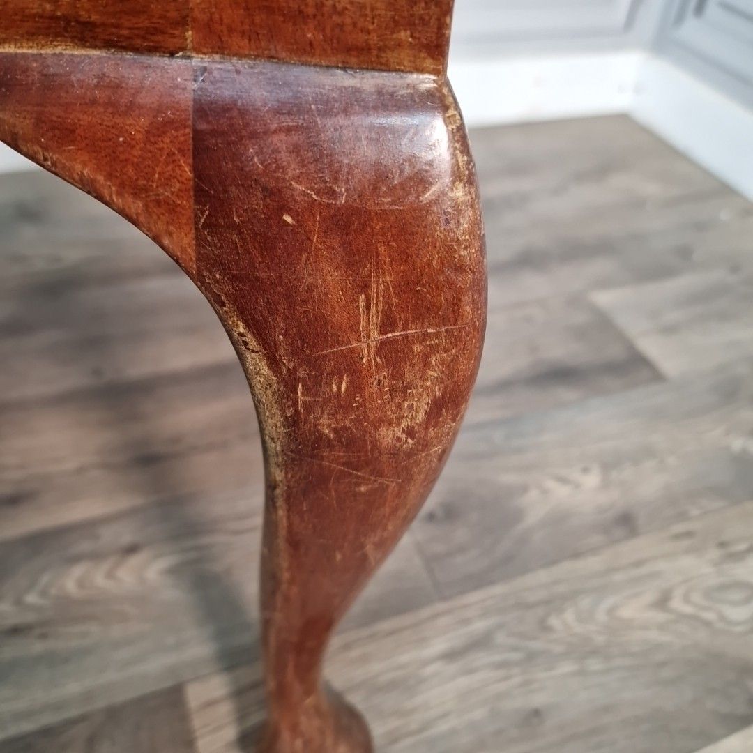 photo buy Antique Mahogany Dining Chairs Pair Cabriole Legs Desk Hall Seating Wooden