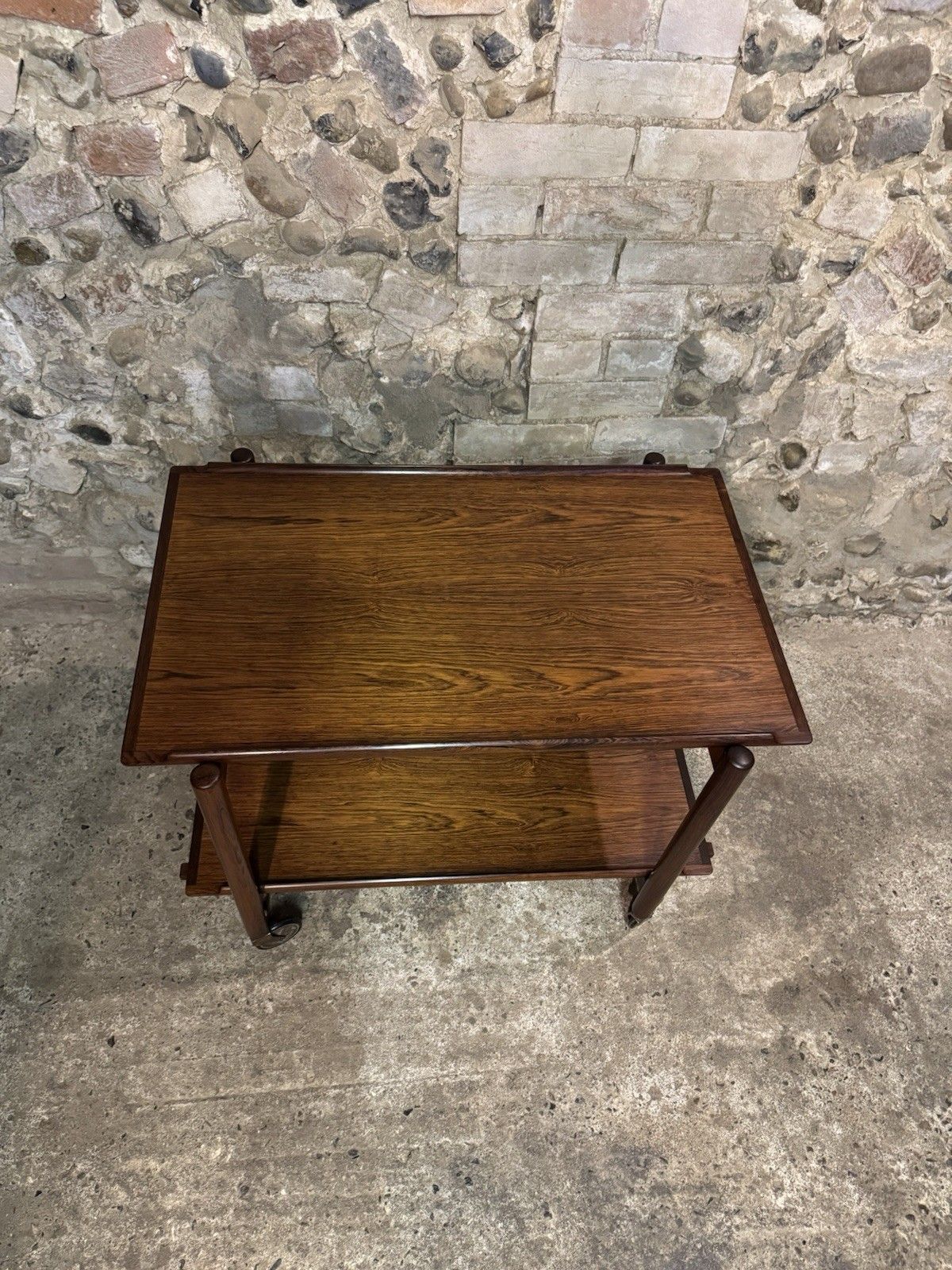 🚛 Vintage Mid Century Danish Rosewood Drinks / Cocktail Cart / Tea Trolly photo vintage