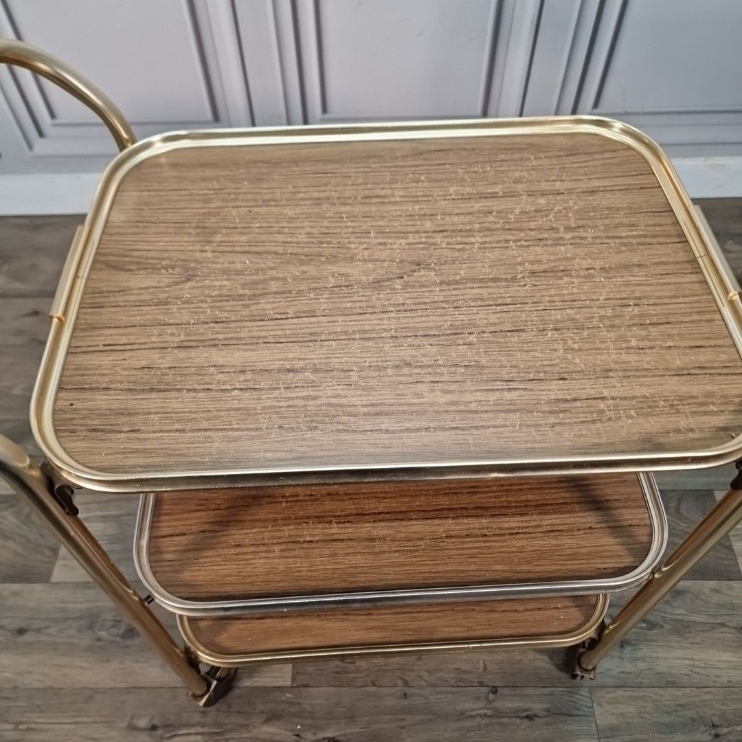 Vintage Tea Trolley Drinks Cocktail Hostess Cart Mid Century Modern Retro Mcm photo for sale