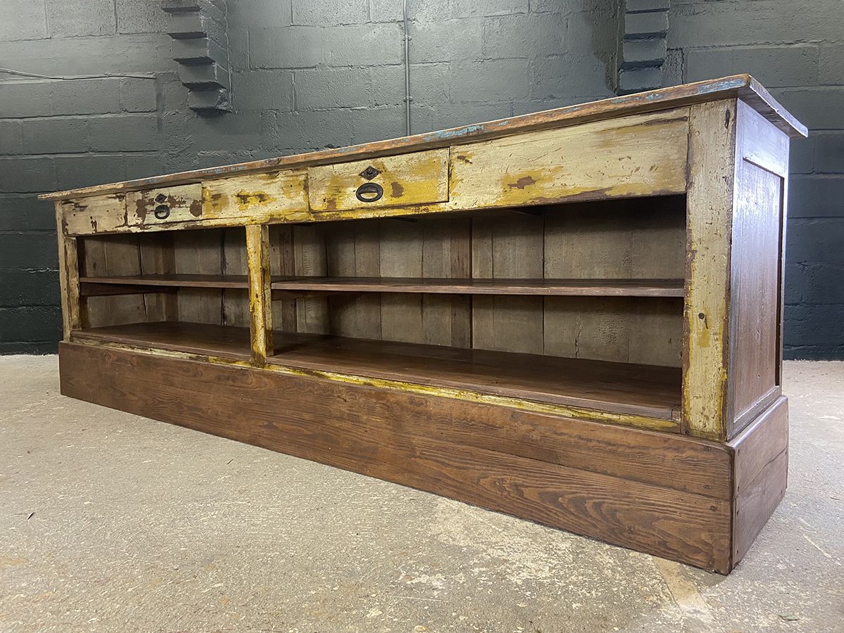 photo furniture Large French Antique Hardware Shop Counter