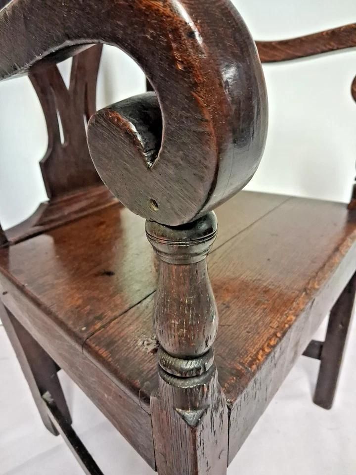 Antique Georgian 18th Century Provincial Elbow Chair Deep With Patina photo vintage