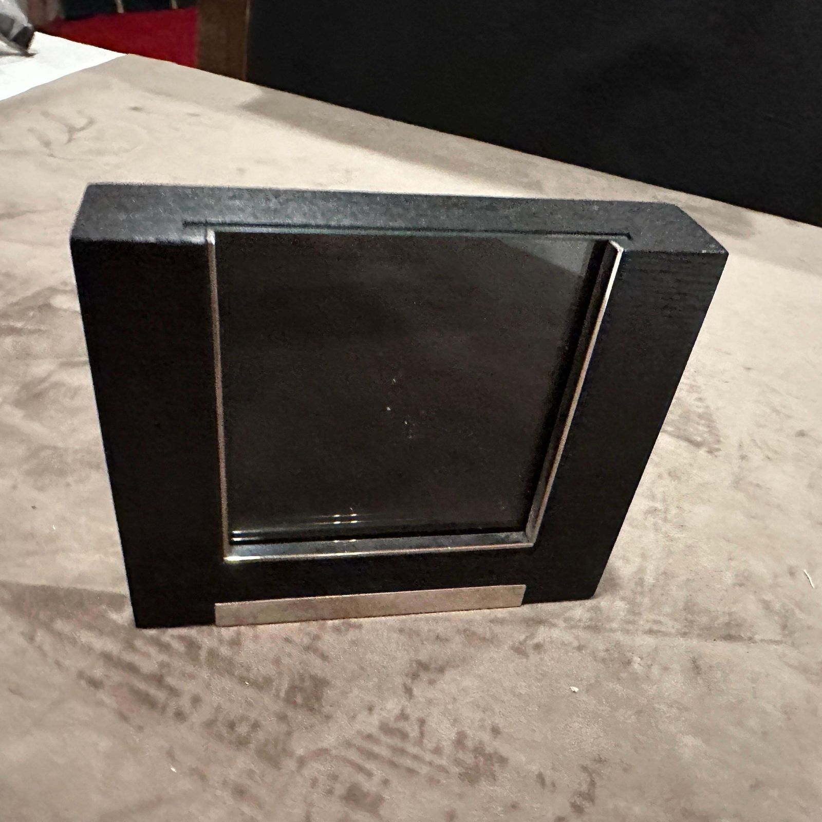 1980s Modern Sterling Silver And Ebonized Wood Picture Frame By Silvan photo for sale