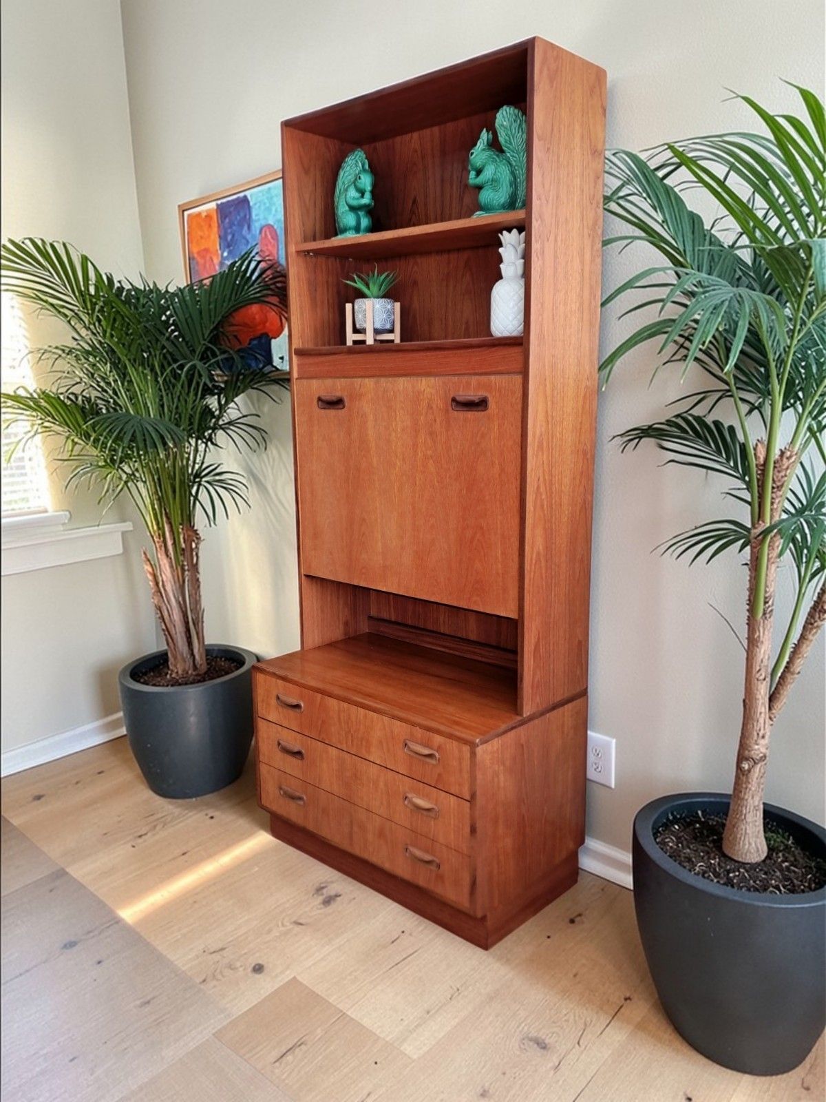 G Plan Fresco Teak Bureau Desk: Mid Century Cocktail Cabinet Workstation 1970's photo Furniture