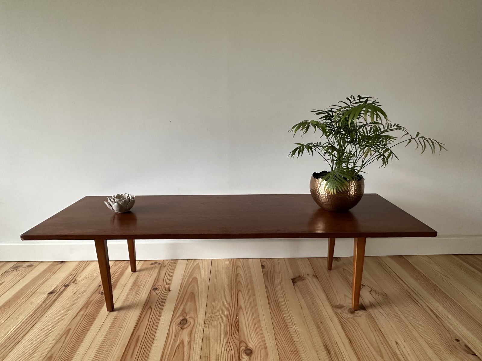 Mid Century Teak Coffee Table 1960's Tapered Legs photo furniture