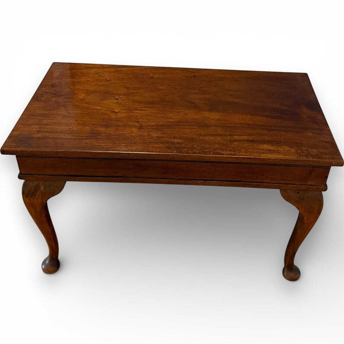 Vintage Mahogany Sewing Box Coffee Table With Hinged Storage Compartments photo Furniture