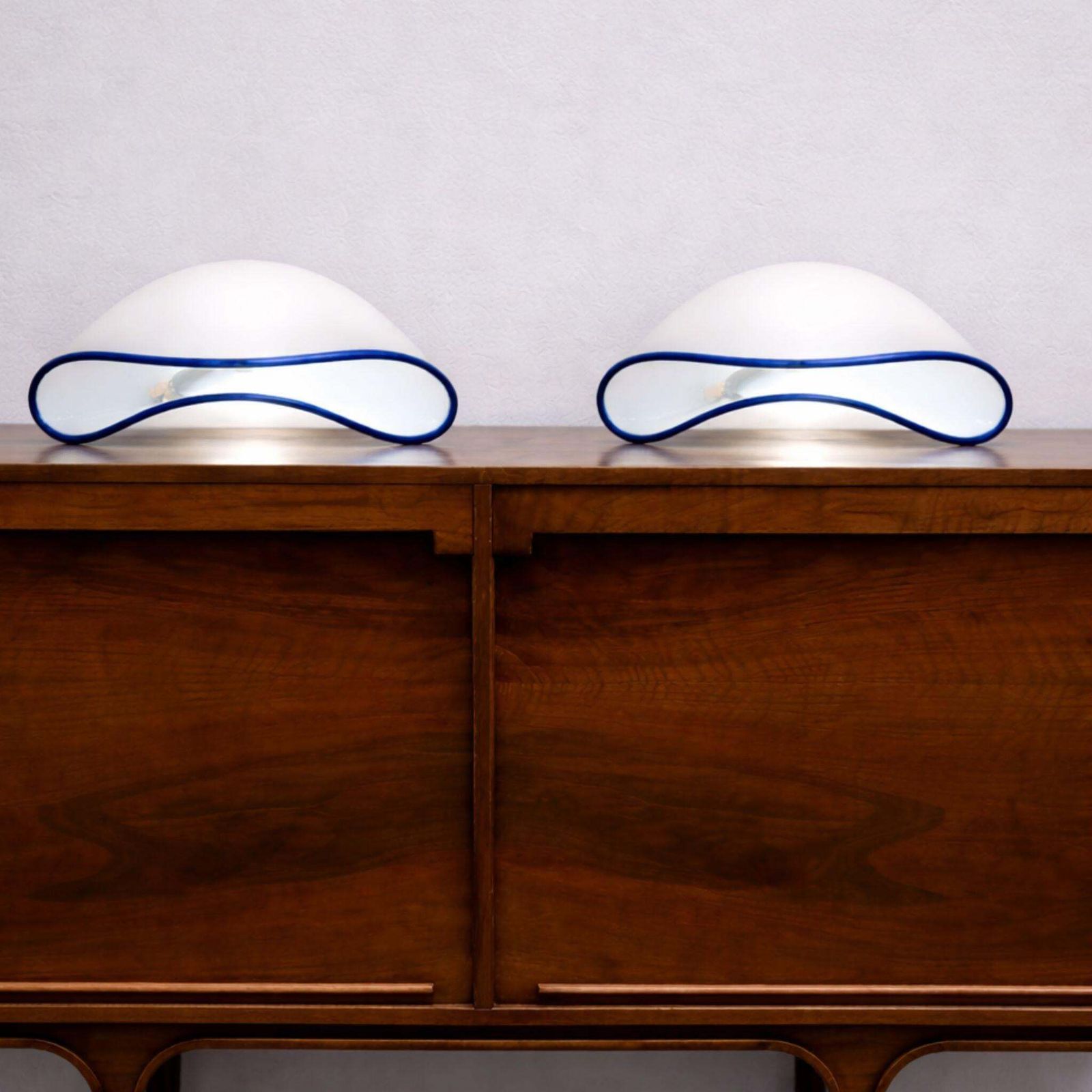 Pair Murano Glass Table Lamps By Vistosi, Italy, 1970s photo furniture