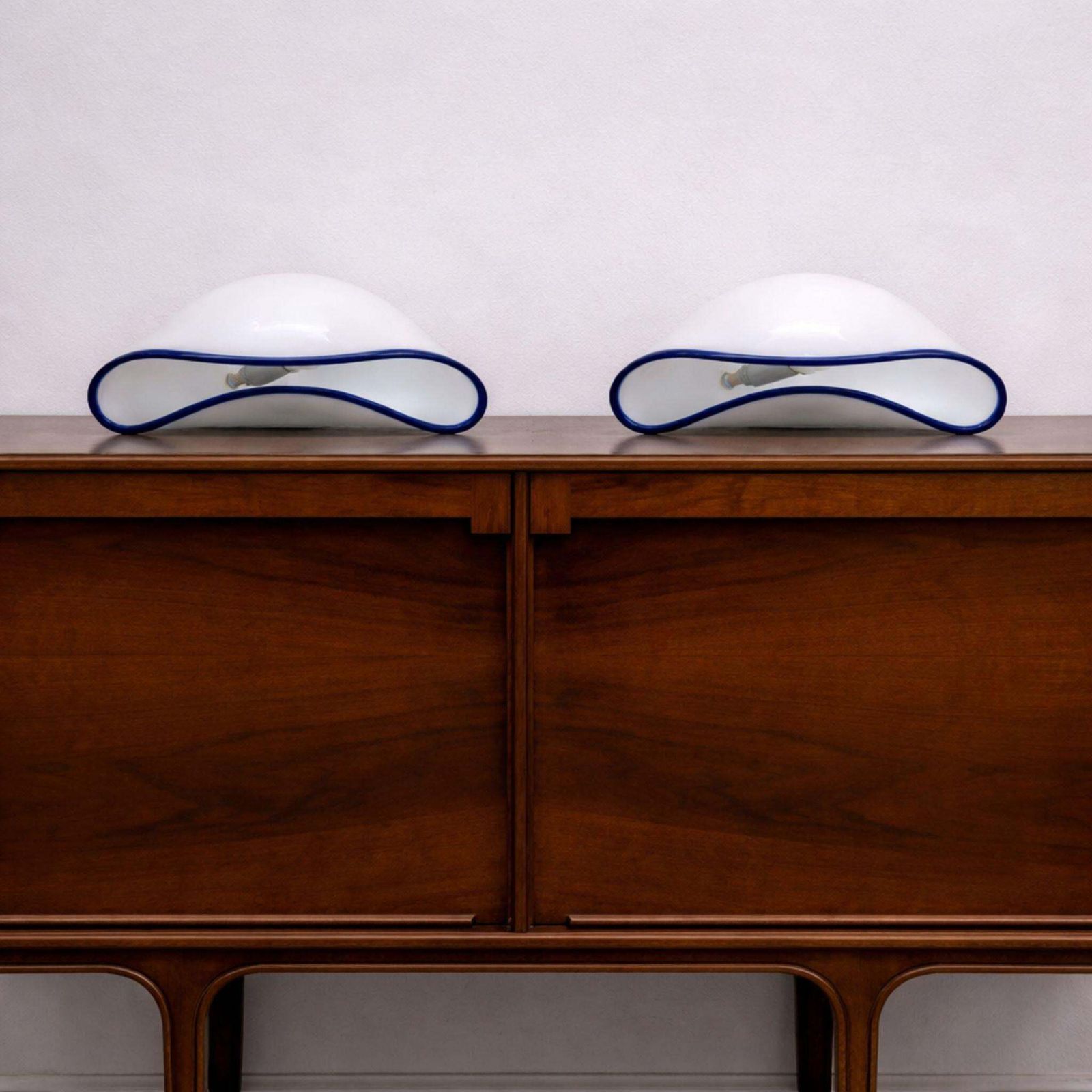 Pair Murano Glass Table Lamps By Vistosi, Italy, 1970s photo for sale
