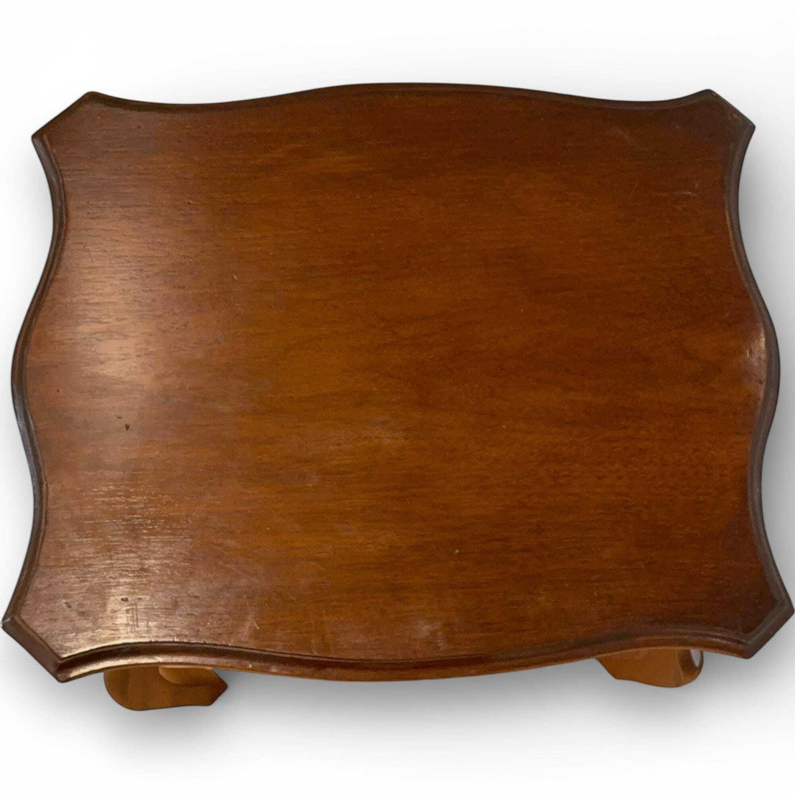 Vintage Queen Anne Mahogany Coffee Table Serpentine Top Cabriole Legs photo vinterior