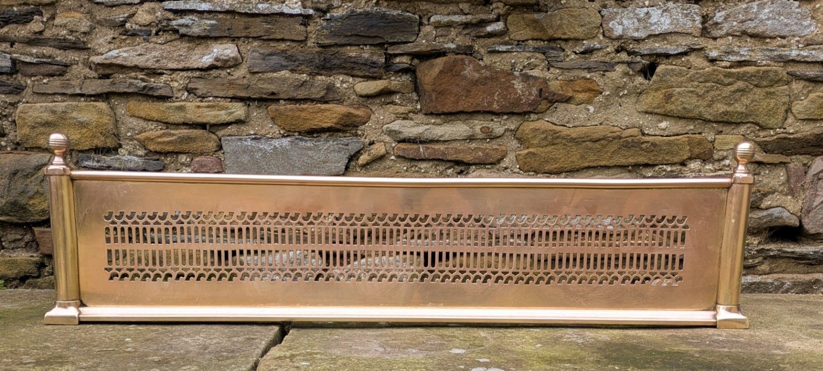 Smart 19th Century Brass Fire Fender photo 225.0