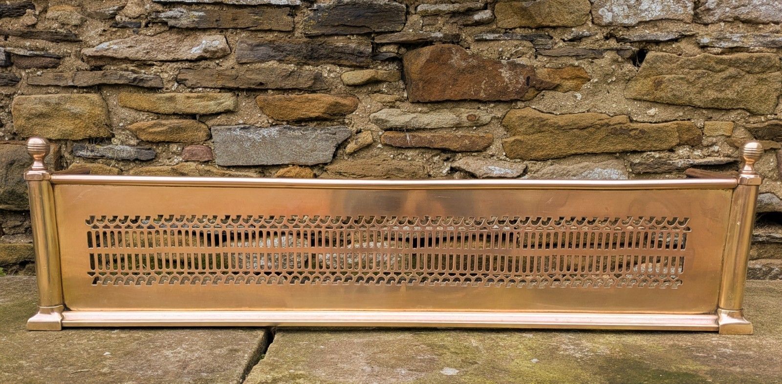 Smart 19th Century Brass Fire Fender photo buy