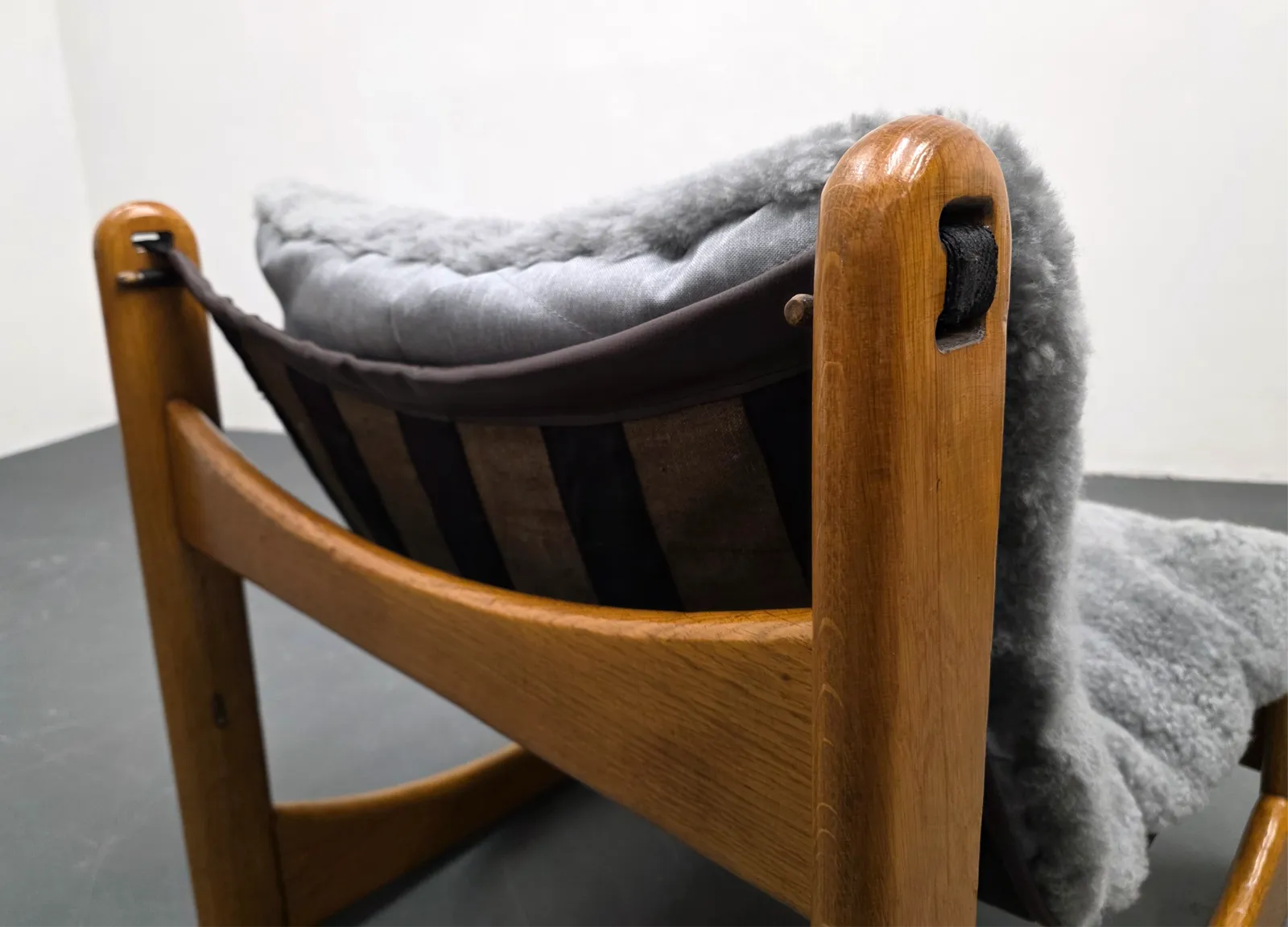Carl Straub Lounge Chair In Sheep Wool, Germany, 1970s photo for sale