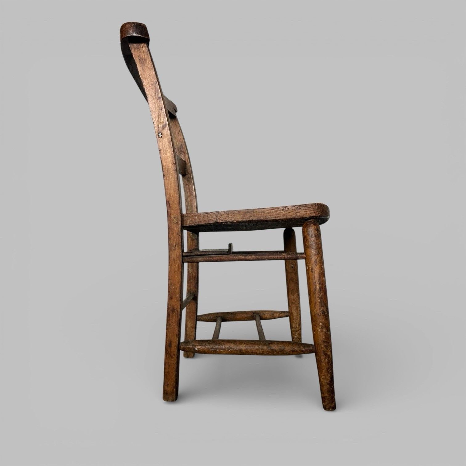 Antique Elm Church Chair – Rustic English Chapel Chair