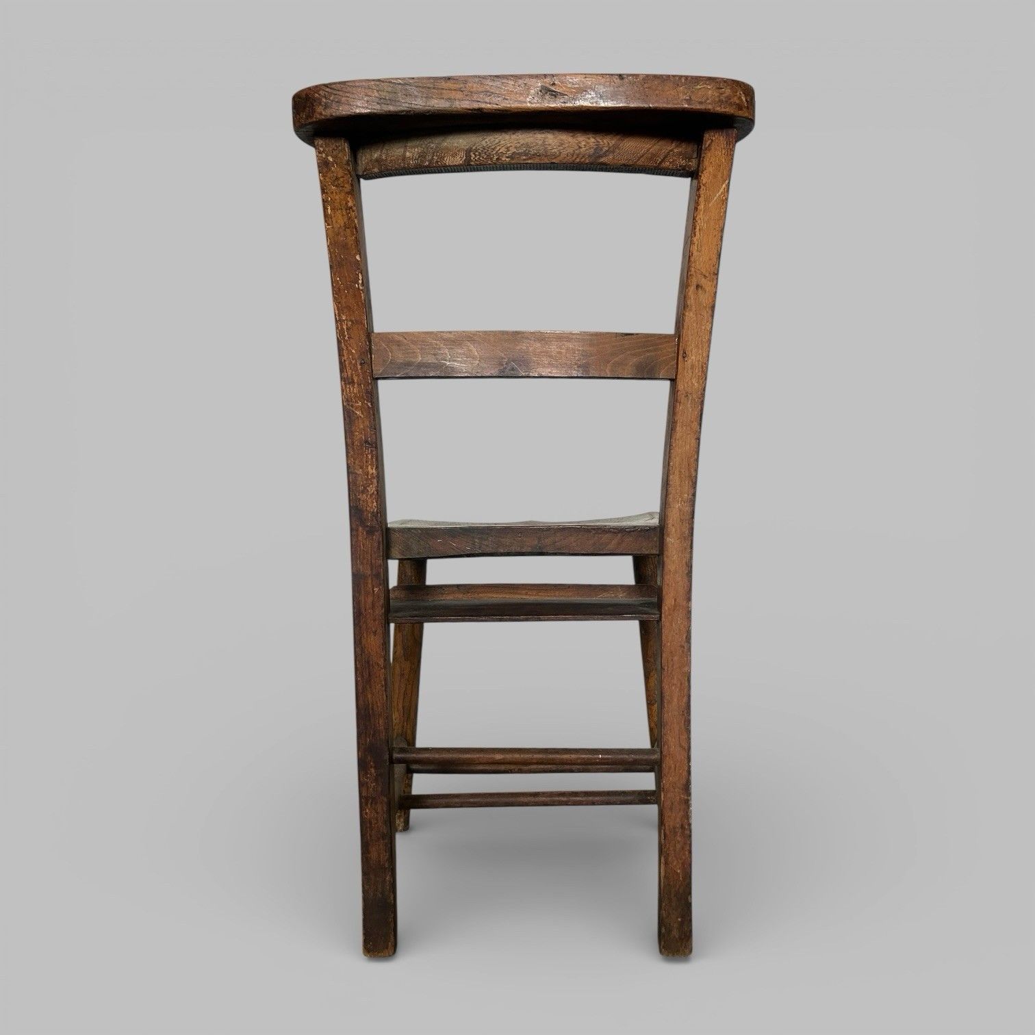 Antique Elm Church Chair – Rustic English Chapel Chair photo for sale