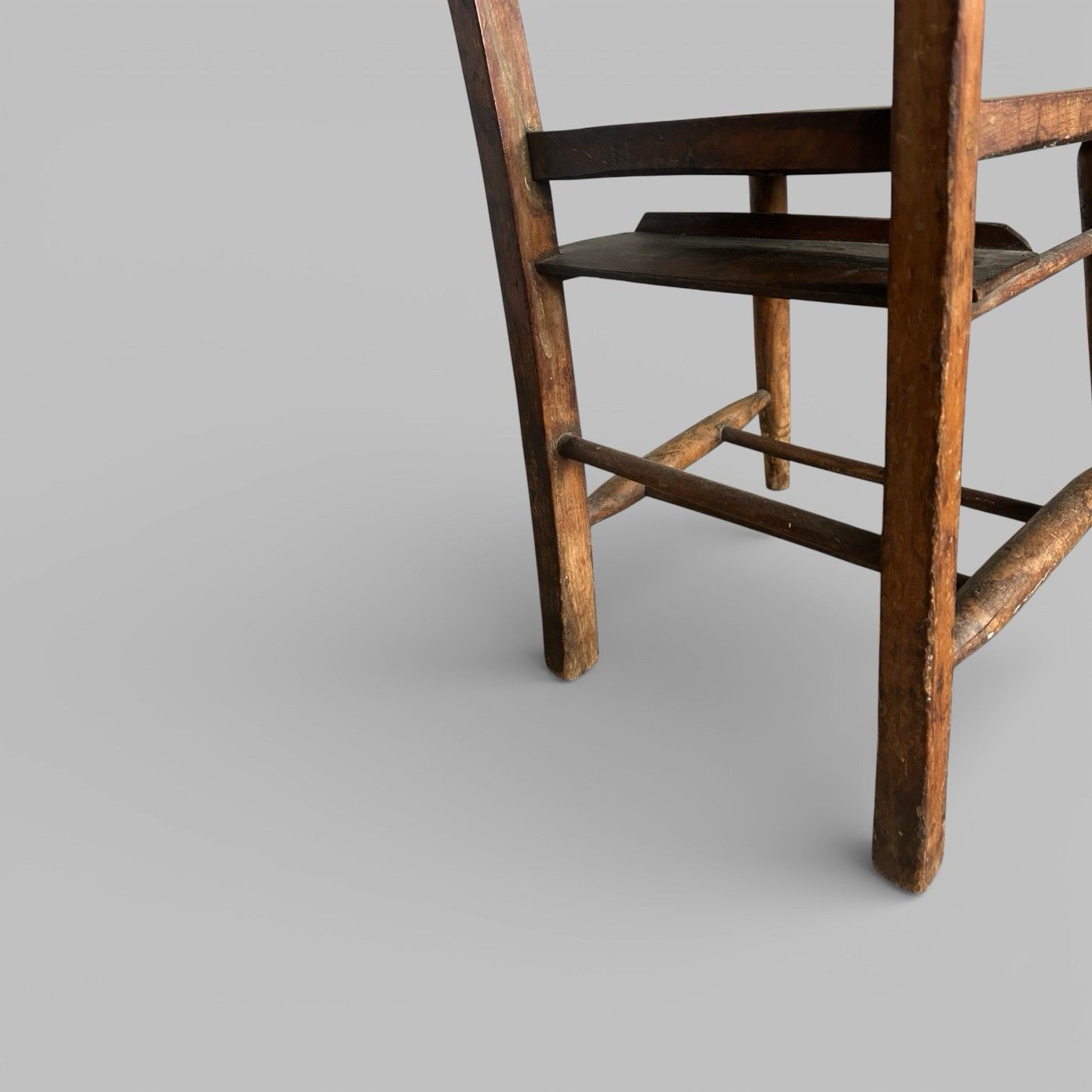Antique Elm Church Chair – Rustic English Chapel Chair photo vintage