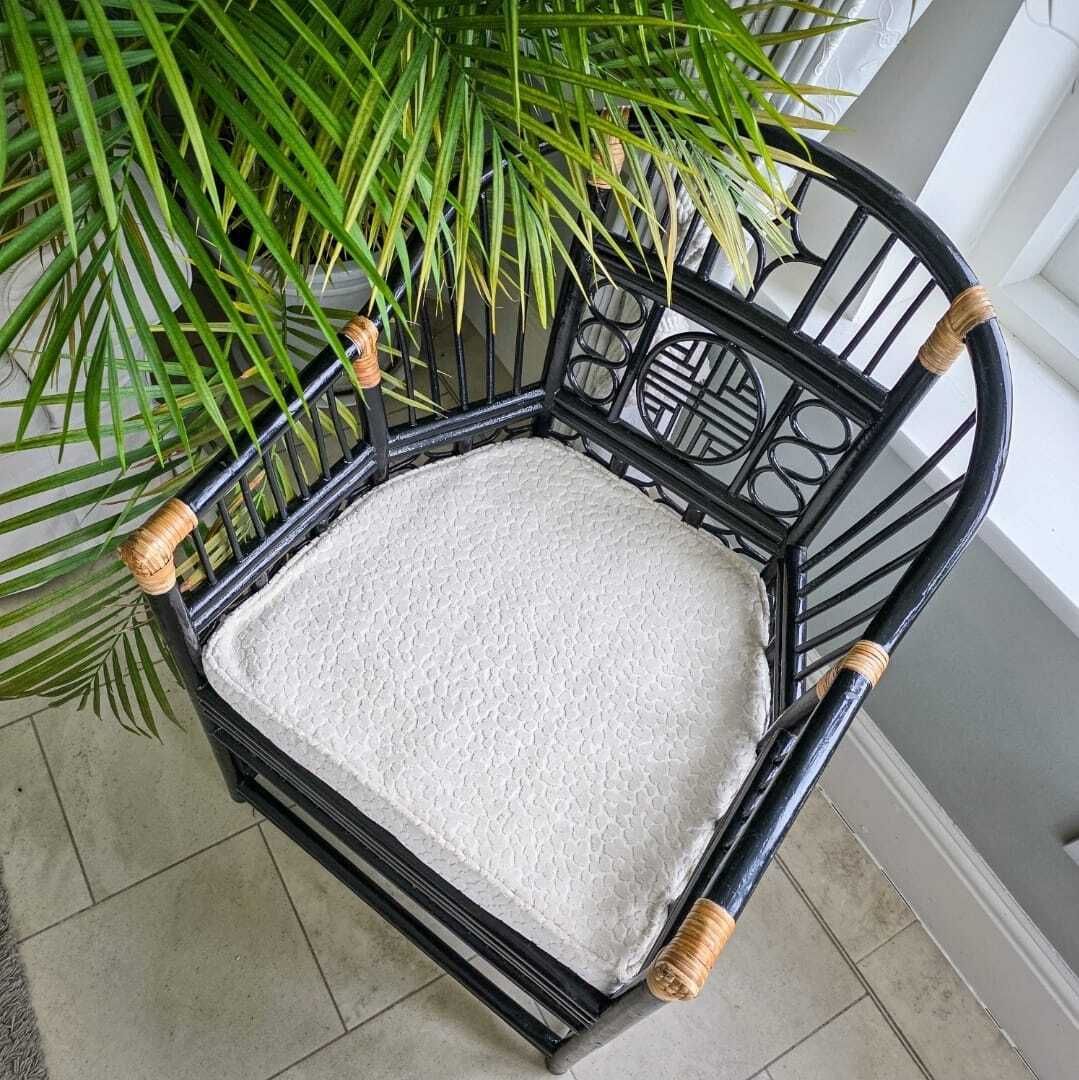 Brighton Pavilion  Style Horseshoe Back Bamboo Chair. Glossy Black Lacquered Finish photo furniture