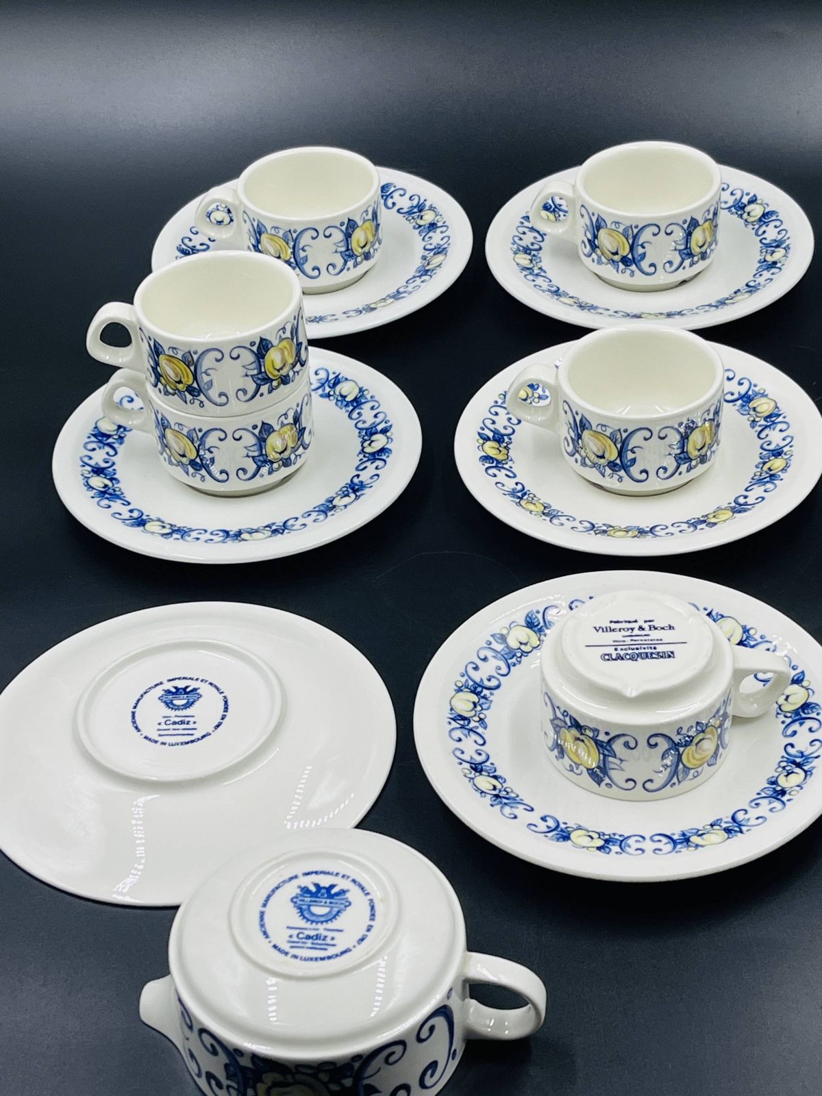 Cadiz – 6 Cups And Spus Espresso Cups & Milk Jug – Villeroy & Boch photo buy