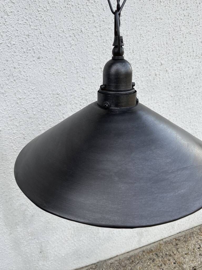 Industriële Metalen Hanglamp Met Spiegel photo furniture