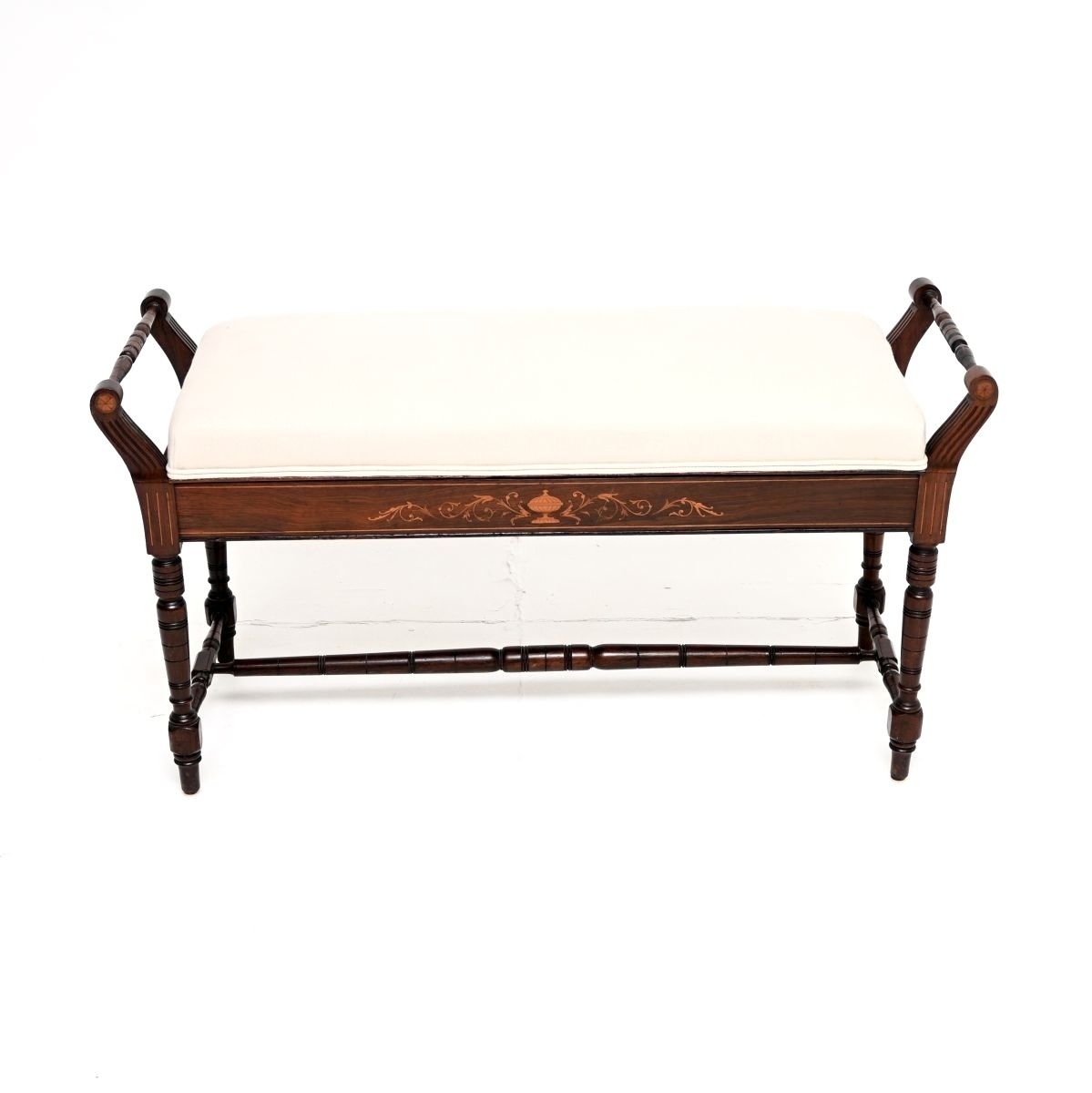 Antique Victorian Inlaid Rosewood Piano Duet Stool photo furniture