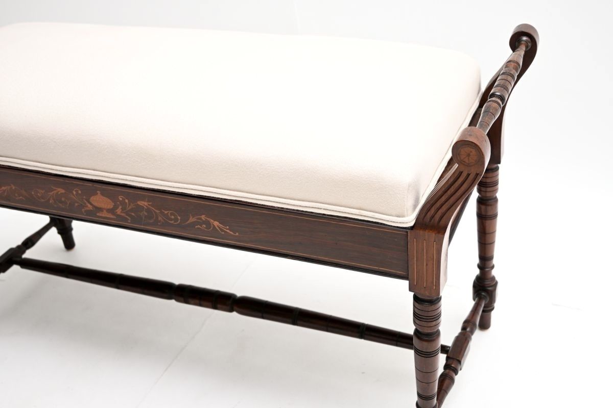 Antique Victorian Inlaid Rosewood Piano Duet Stool photo 1495.0