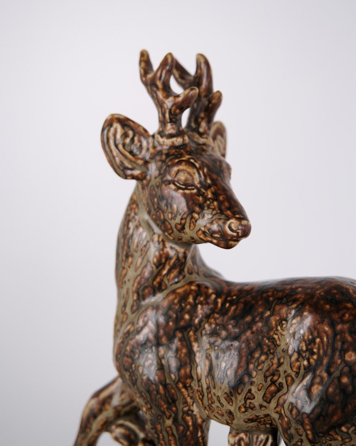 Stoneware Figurine   Designer Knud Kyhn   Royal Copenhagen   Model No. 21333   Motif Standing Deer photo 608.0