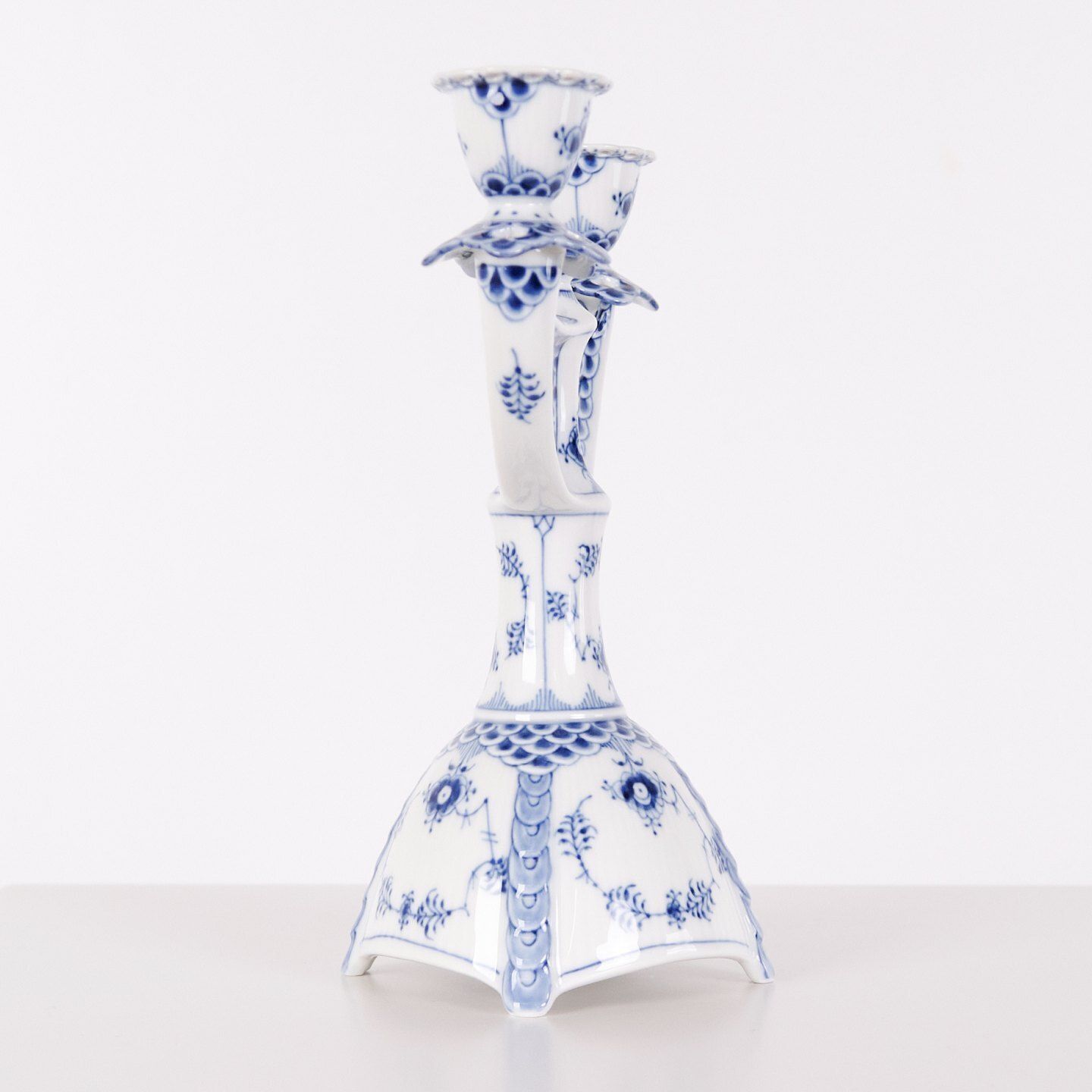 Two Armed Candlestick – Blue Fluted Full Lace – Model 1169 – Royal Copenhagen photo for sale