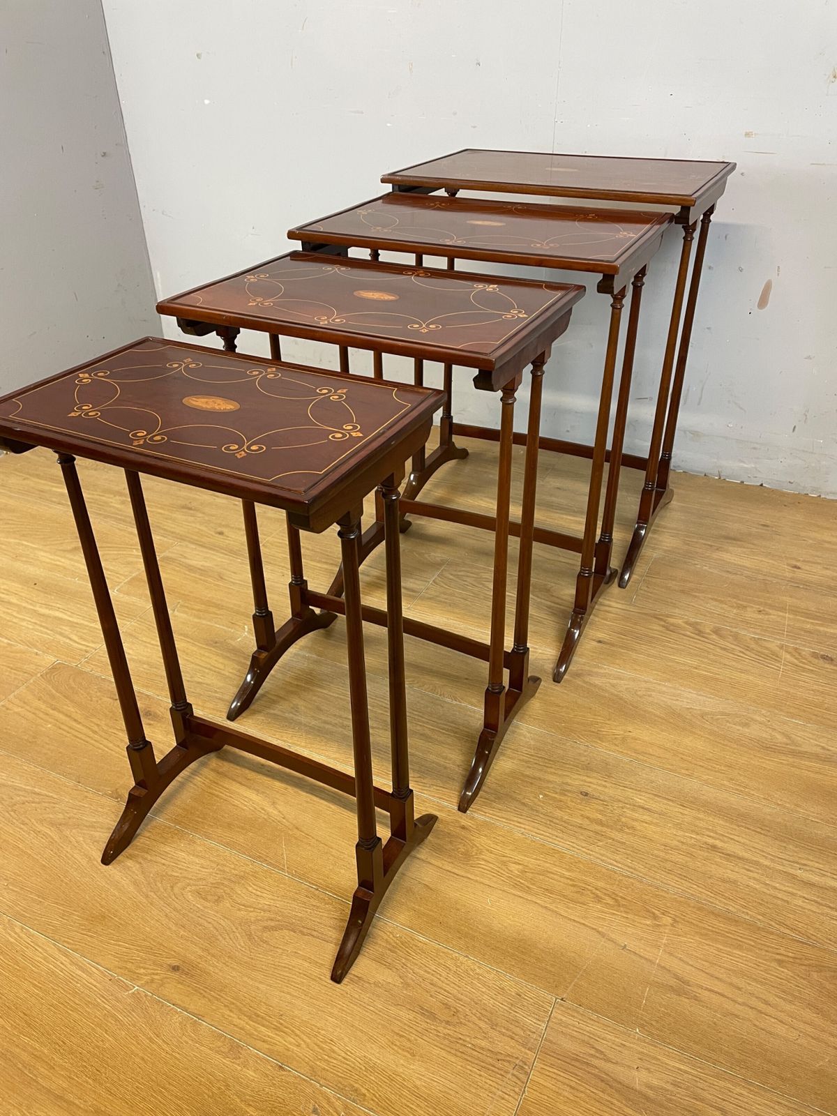 Edwardian Inlaid Mahogany Nest Of Four Tables (Quartetto) photo buy