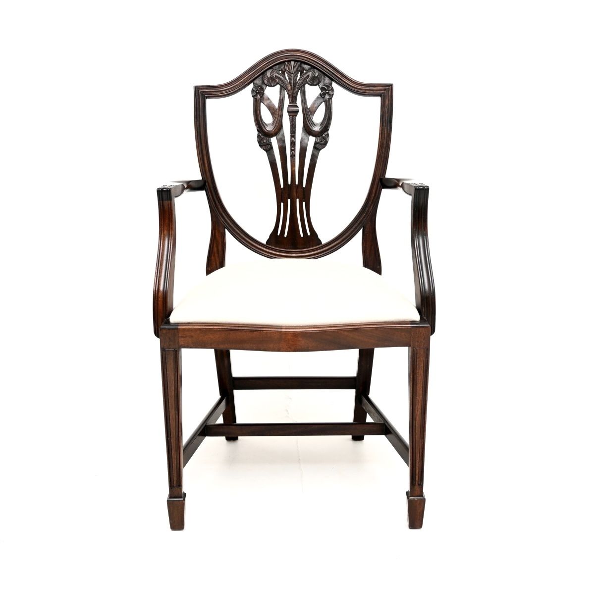 Set Of Ten Antique Mahogany Shield Back Dining Chairs photo Furniture