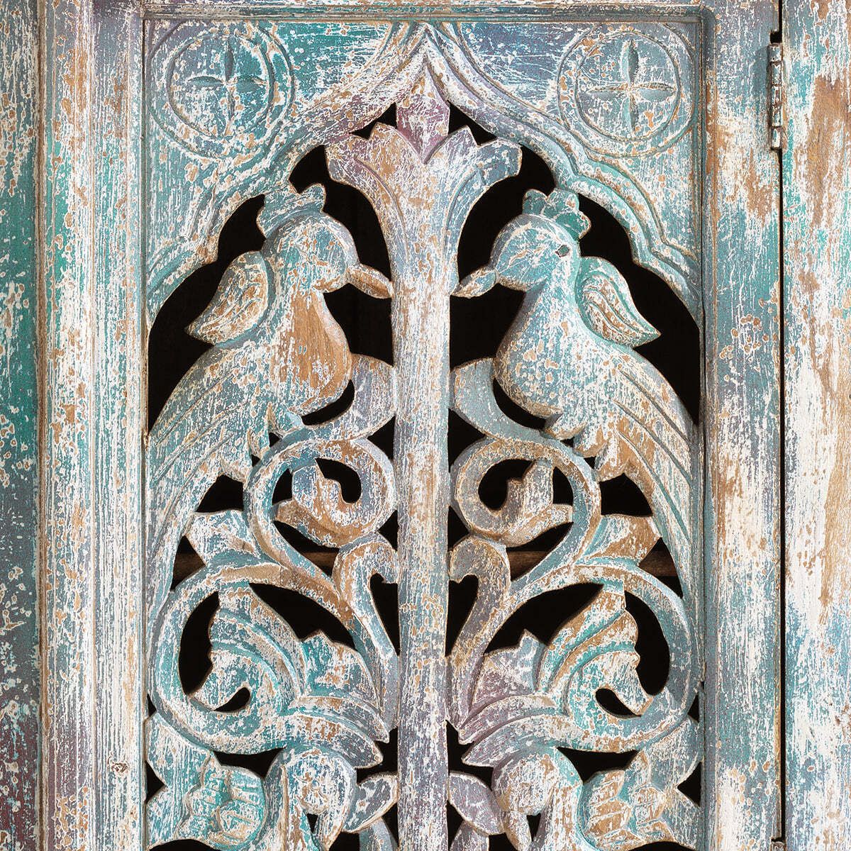 Narrow Carved Single Door Cabinet photo 1495.0