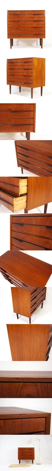 Retro Vintage Danish Modern Teak Low Boy Chest Of Drawers Dresser 50s 60s Mcm photo furniture