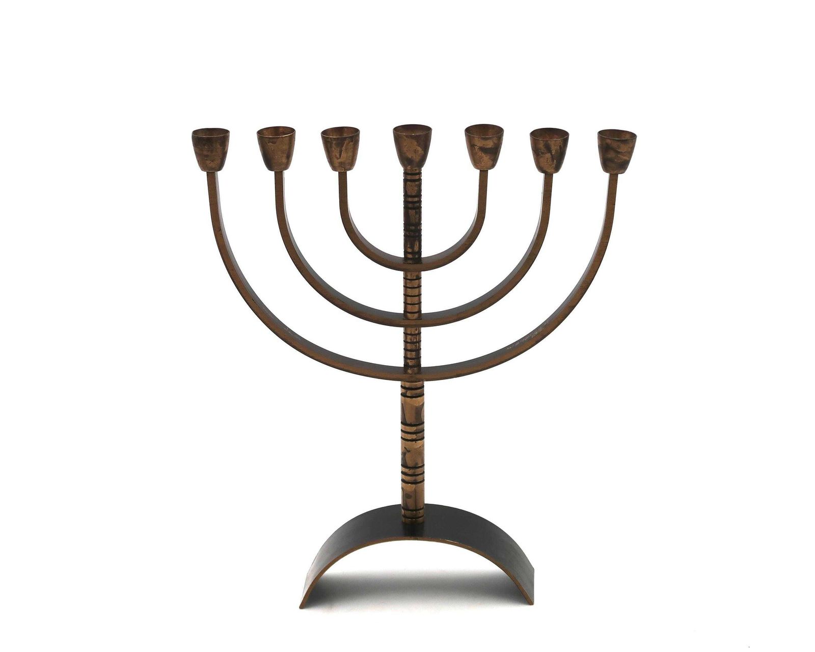Brass Menorah Candleholder From Jerusalem, 1960s / Israel, Candlestick, Candle Holder, Chandelier, Judaic Judaism, Hanukkah photo furniture