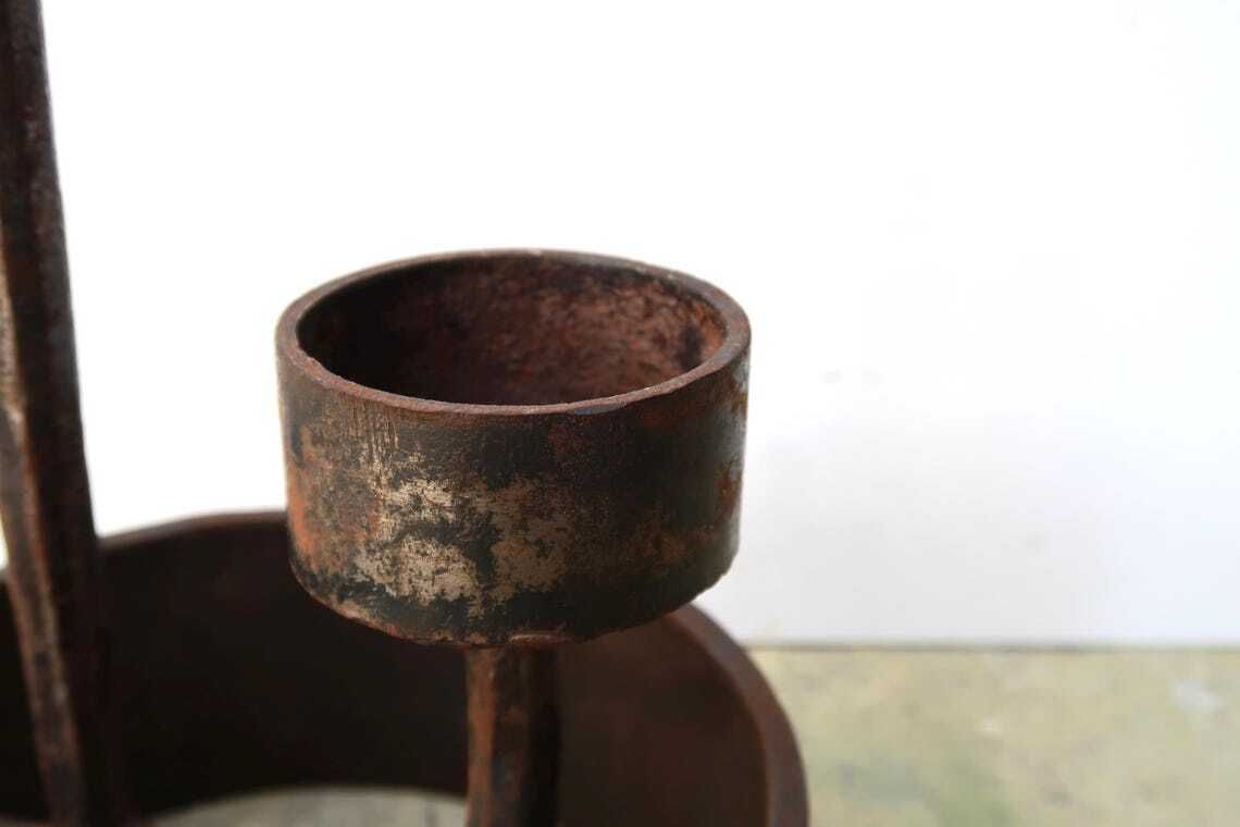 photo furniture French Huge Brutalist Wrought Iron Candle Holder Spear By Leopold Gest,  1950s / Candleholder Minimalist Brut Brutalist  Brutalism Home Decor