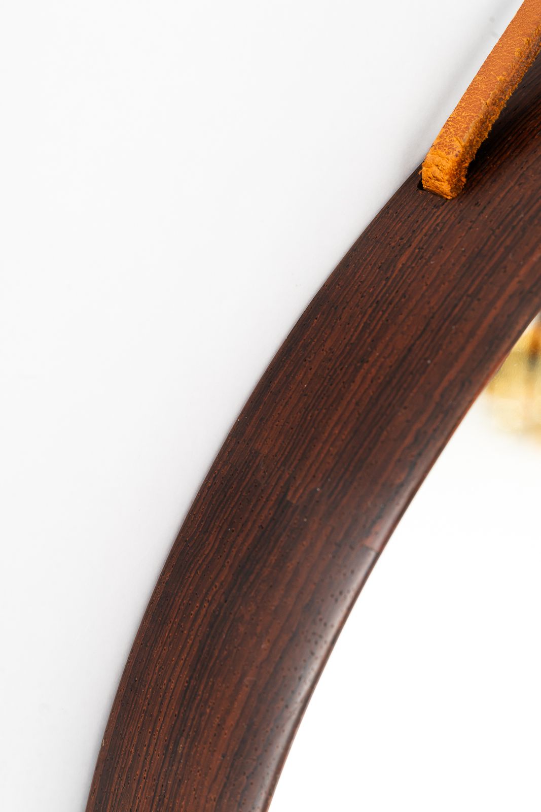 Uno & östen Kristiansson Mirror In Teak And Leather By Luxus In Sweden photo vintage