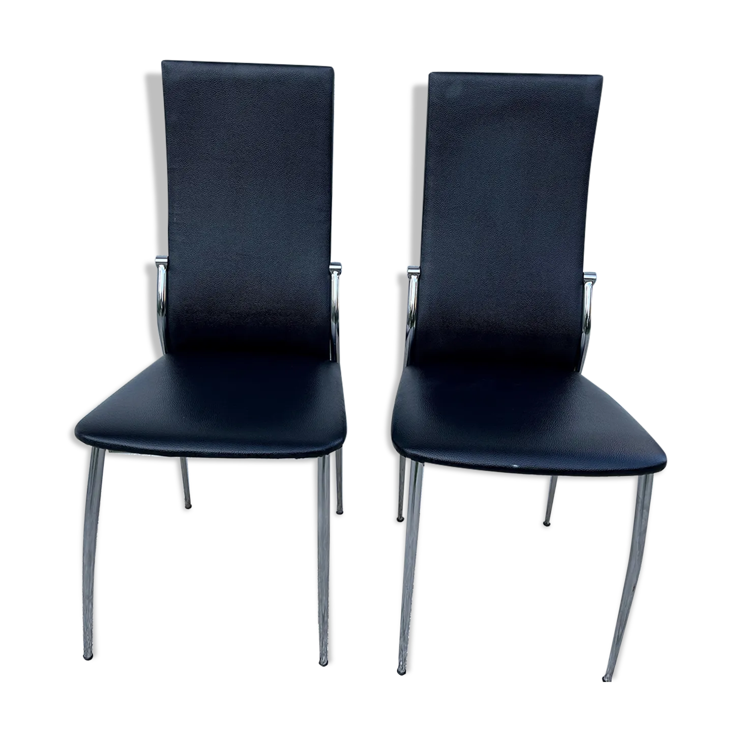 Design Stoel In Zwart Skai