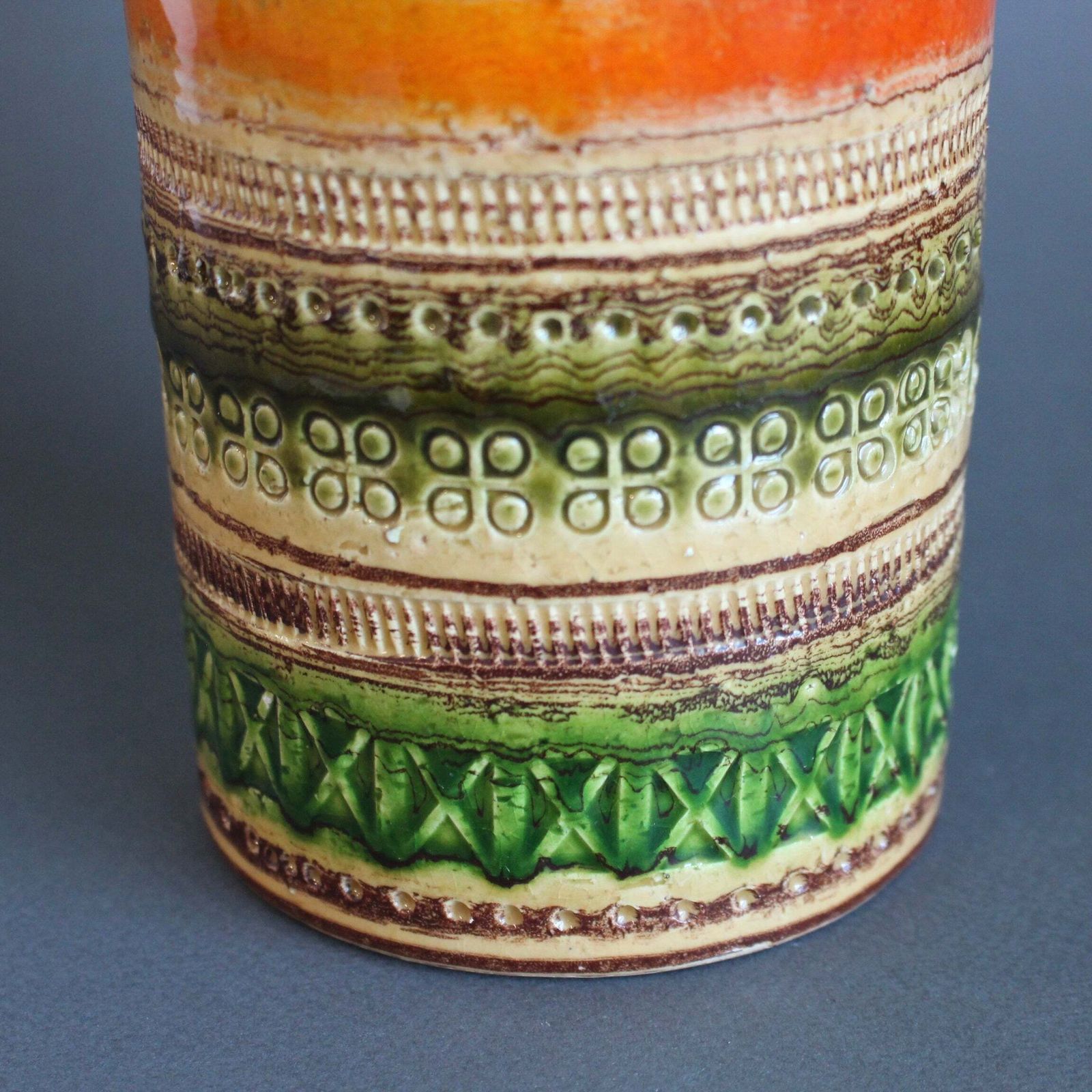 Mid Century Italian 'Sahara' Ceramic Vase By Aldo Londi For Bitossi (Circa 1960s) photo Home Decor