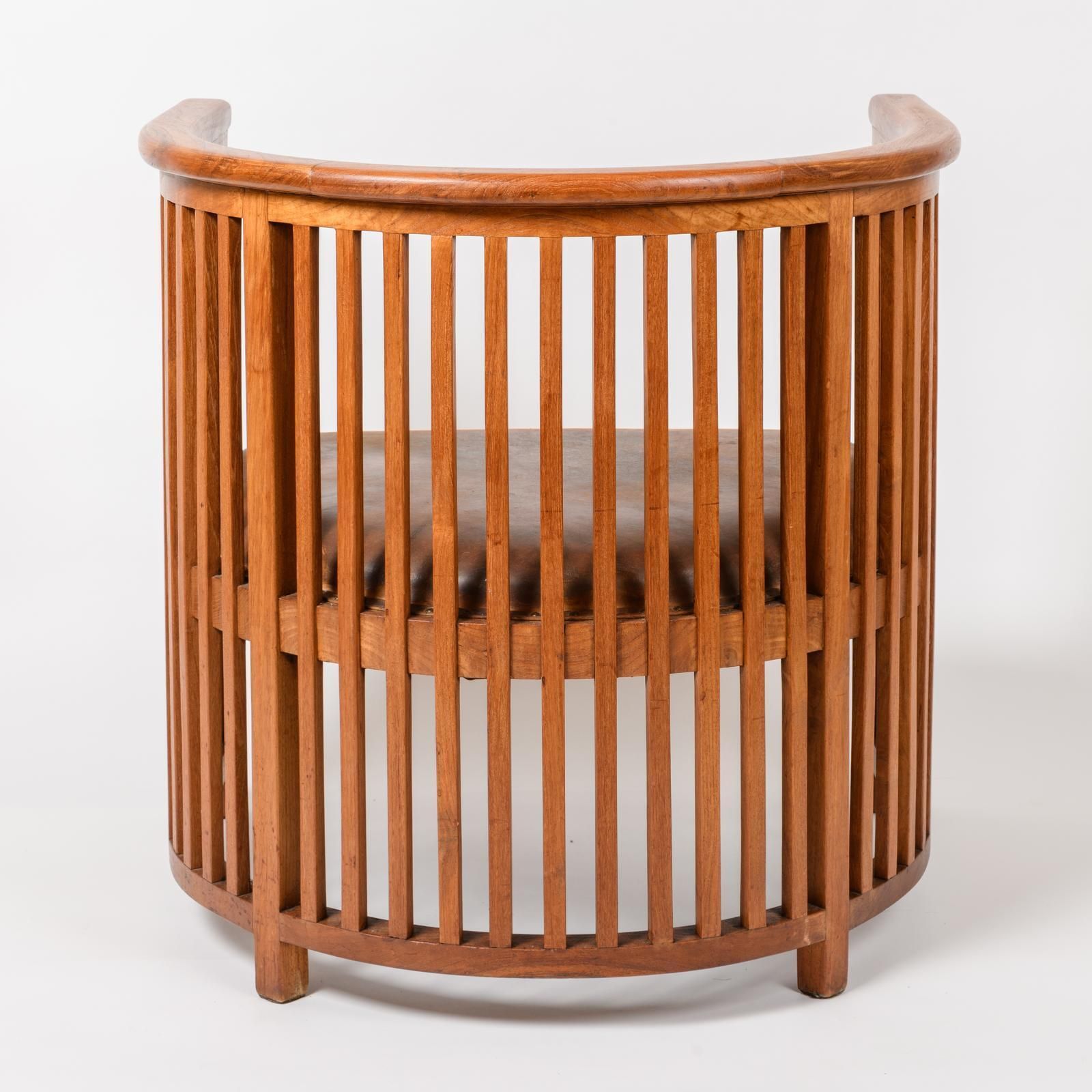 Josef Hoffmann, Viennese Secessionist School (In The Manner Of) Pair Of Over Sized Barrel Chairs photo Furniture
