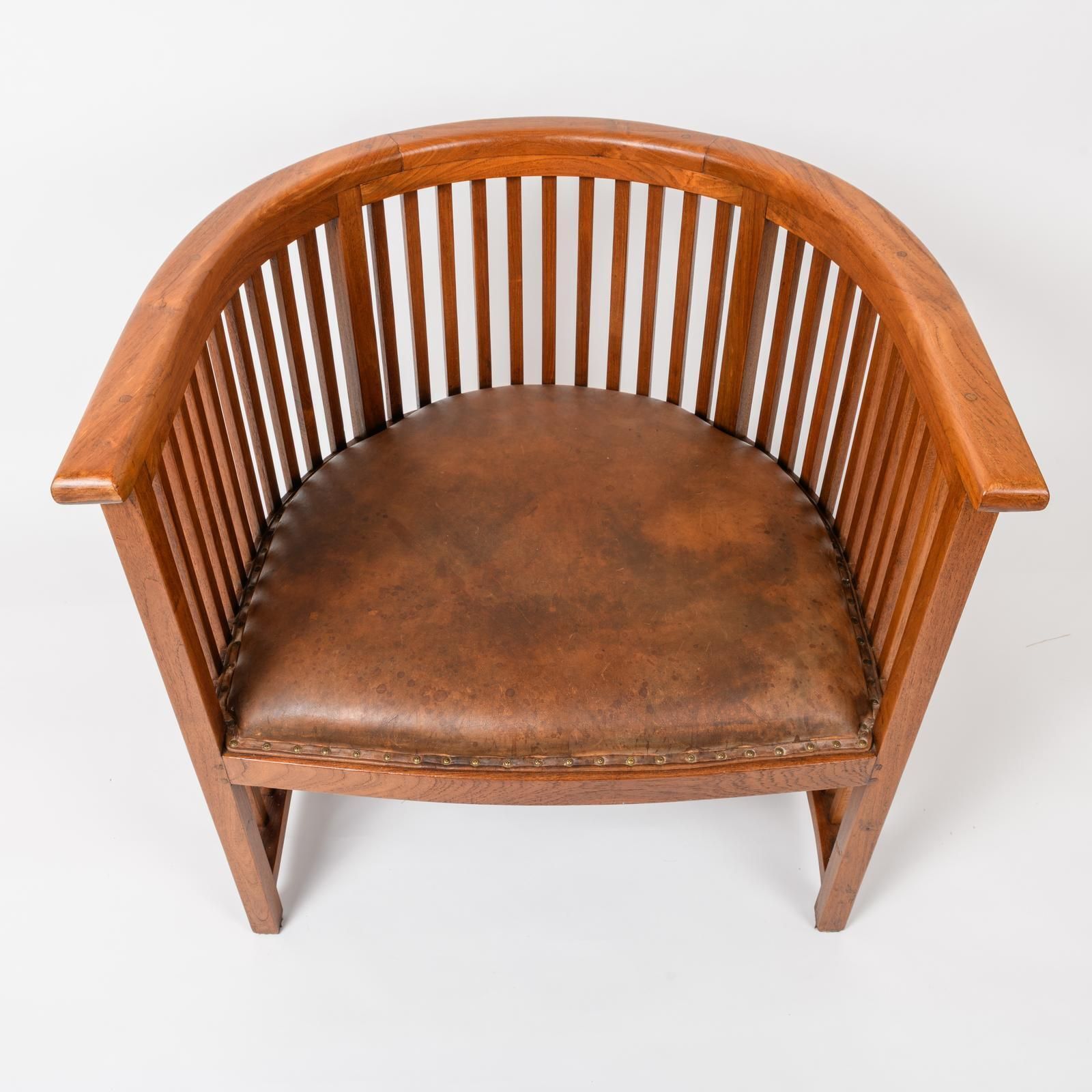 Josef Hoffmann, Viennese Secessionist School (In The Manner Of) Pair Of Over Sized Barrel Chairs photo 1750.0