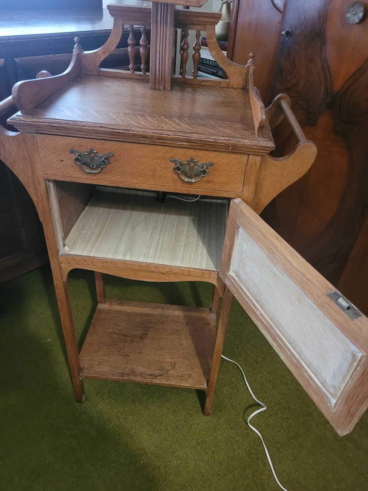 photo for sale Late 19th Century To Early 20th Century Oak Dressing Stand   Shaving Stand