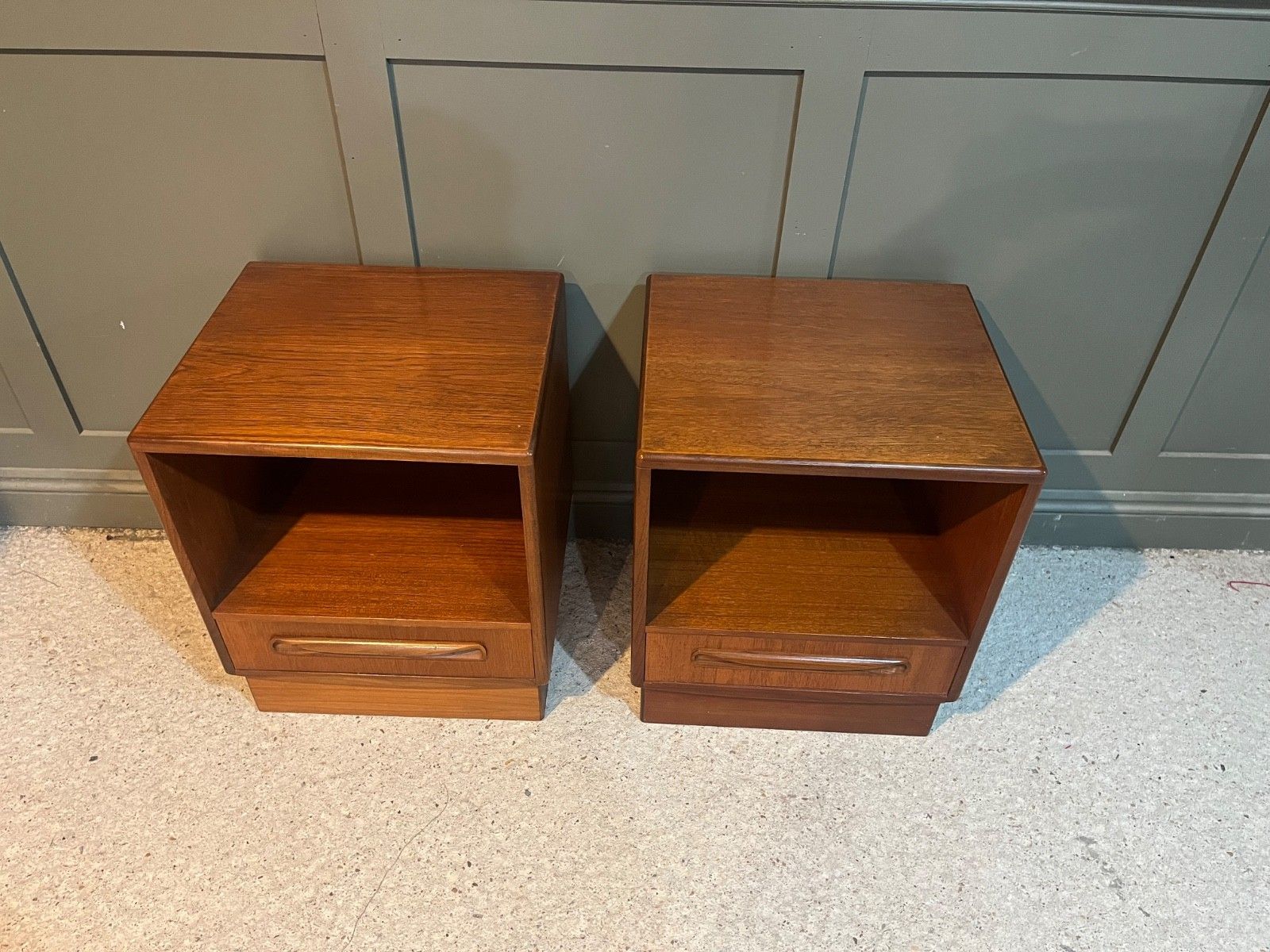 Pair G Plan Teak Bedside Chests Fresco Range 1970’s. Delivery Available. photo vinterior