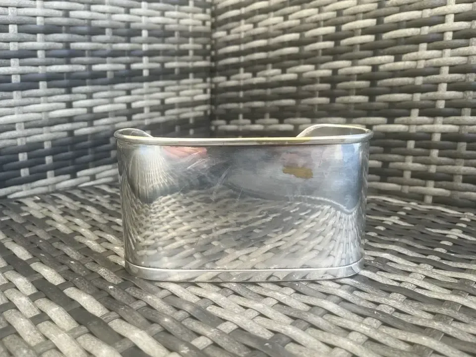 Stylish Mid Century Spanish Silver Plated Desk Letter Rack / Plant Pot Planter photo 55.0